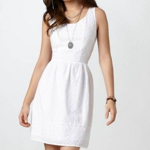 American Eagle White Eyelet Cut Out Dress